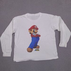 Vintage 2000s Y2K Super Mario Shirt Mens Small Nintendo‎ Video Game Promo